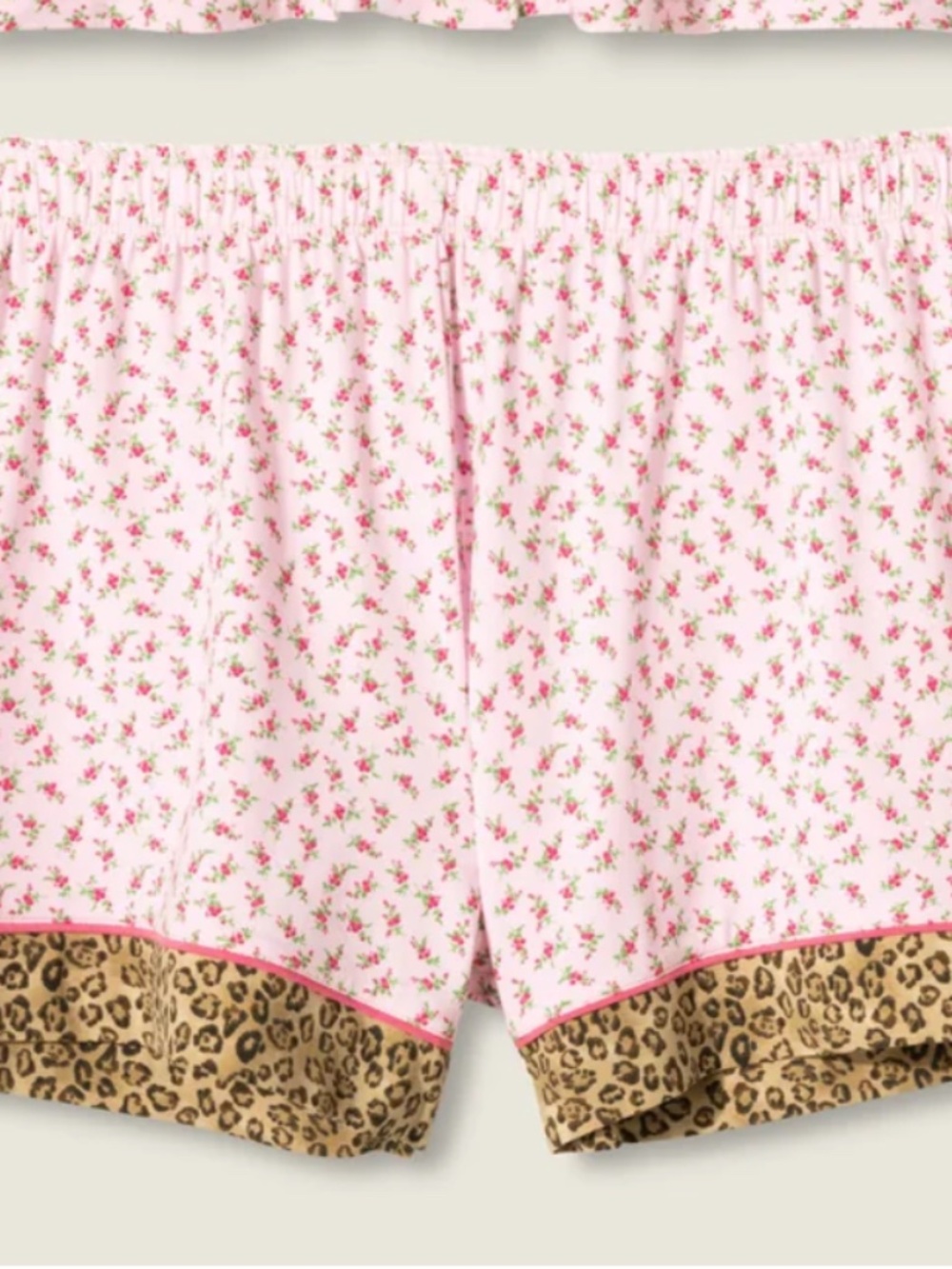 Pj Salvage Contrast Trim Floral Short Pajama Short